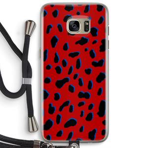 CaseCompany Red Leopard: Samsung Galaxy S7 Edge Transparant Hoesje met koord
