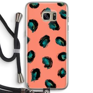 CaseCompany Pink Cheetah: Samsung Galaxy S7 Edge Transparant Hoesje met koord