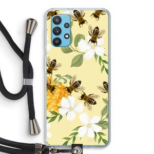 CaseCompany No flowers without bees: Samsung Galaxy A32 4G Transparant Hoesje met koord