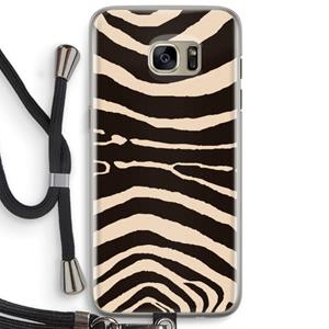 CaseCompany Arizona Zebra: Samsung Galaxy S7 Edge Transparant Hoesje met koord