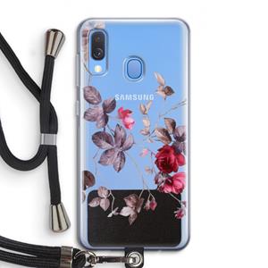 CaseCompany Mooie bloemen: Samsung Galaxy A40 Transparant Hoesje met koord