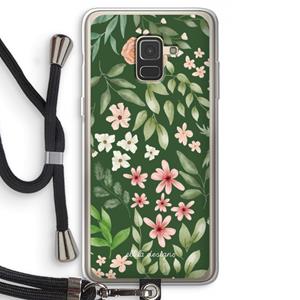 CaseCompany Botanical green sweet flower heaven: Samsung Galaxy A8 (2018) Transparant Hoesje met koord