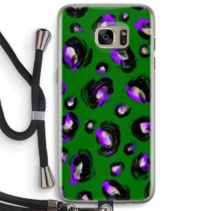 CaseCompany Green Cheetah: Samsung Galaxy S7 Edge Transparant Hoesje met koord
