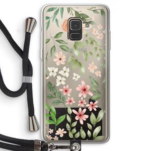 CaseCompany Botanical sweet flower heaven: Samsung Galaxy A8 (2018) Transparant Hoesje met koord