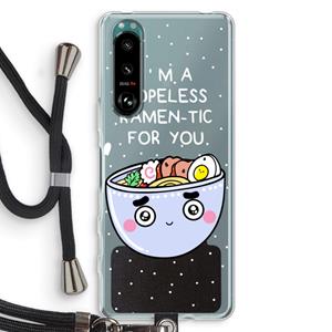 CaseCompany I'm A Hopeless Ramen-Tic For You: Sony Xperia 5 III Transparant Hoesje met koord