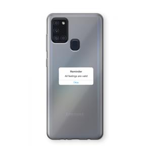 CaseCompany Reminder: Samsung Galaxy A21s Transparant Hoesje
