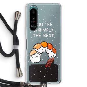 CaseCompany You're Shrimply The Best: Sony Xperia 5 III Transparant Hoesje met koord