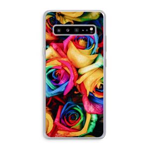 CaseCompany Neon bloemen: Samsung Galaxy S10 5G Transparant Hoesje