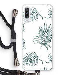 CaseCompany Simple leaves: Samsung Galaxy A70 Transparant Hoesje met koord