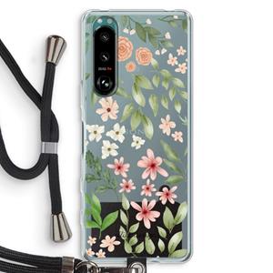 CaseCompany Botanical sweet flower heaven: Sony Xperia 5 III Transparant Hoesje met koord