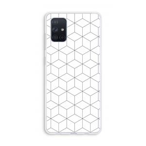 CaseCompany Zwart-witte kubussen: Galaxy A71 Transparant Hoesje