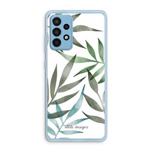 CaseCompany Tropical watercolor leaves: Samsung Galaxy A52 Transparant Hoesje