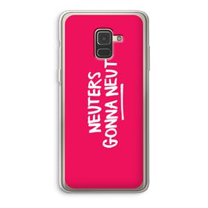 CaseCompany Neuters (roze): Samsung Galaxy A8 (2018) Transparant Hoesje
