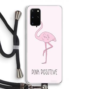 CaseCompany Pink positive: Samsung Galaxy S20 Plus Transparant Hoesje met koord