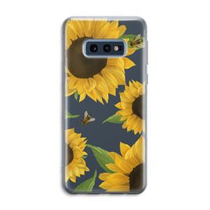 CaseCompany Sunflower and bees: Samsung Galaxy S10e Transparant Hoesje