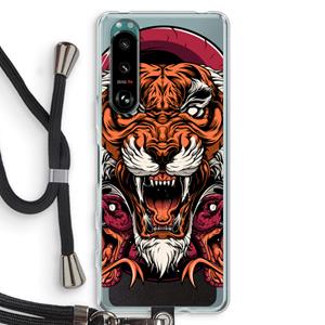 CaseCompany Tiger and Rattlesnakes: Sony Xperia 5 III Transparant Hoesje met koord