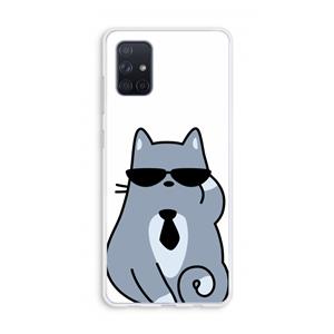 CaseCompany Cool cat: Galaxy A71 Transparant Hoesje