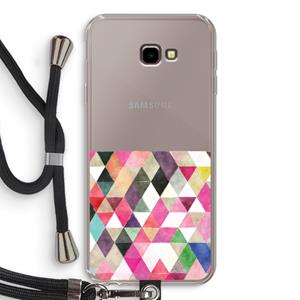 CaseCompany Gekleurde driehoekjes: Samsung Galaxy J4 Plus Transparant Hoesje met koord