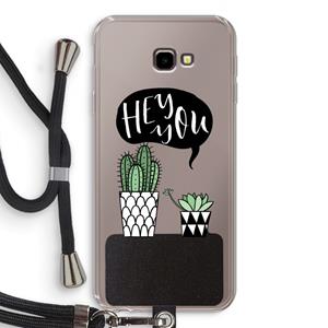CaseCompany Hey you cactus: Samsung Galaxy J4 Plus Transparant Hoesje met koord