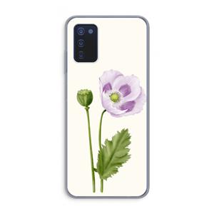 CaseCompany Purple poppy: Samsung Galaxy A03s Transparant Hoesje