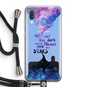 CaseCompany Stars quote: Samsung Galaxy A40 Transparant Hoesje met koord