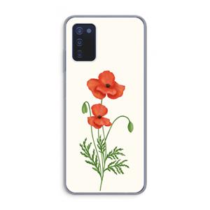 CaseCompany Red poppy: Samsung Galaxy A03s Transparant Hoesje