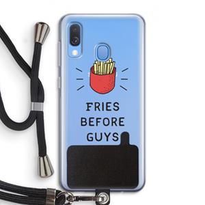 CaseCompany Fries before guys: Samsung Galaxy A40 Transparant Hoesje met koord