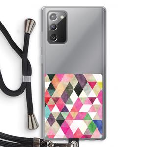 CaseCompany Gekleurde driehoekjes: Samsung Galaxy Note 20 / Note 20 5G Transparant Hoesje met koord