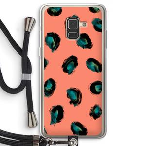 CaseCompany Pink Cheetah: Samsung Galaxy A8 (2018) Transparant Hoesje met koord