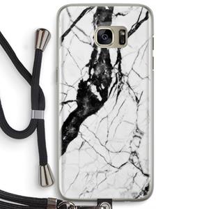 CaseCompany Witte marmer 2: Samsung Galaxy S7 Edge Transparant Hoesje met koord