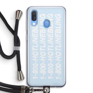 CaseCompany Hotline bling blue: Samsung Galaxy A40 Transparant Hoesje met koord