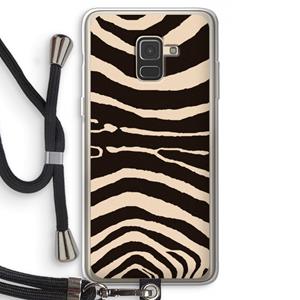 CaseCompany Arizona Zebra: Samsung Galaxy A8 (2018) Transparant Hoesje met koord