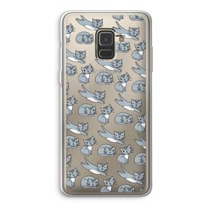 CaseCompany Poezen: Samsung Galaxy A8 (2018) Transparant Hoesje