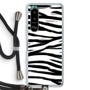 CaseCompany Zebra pattern: Sony Xperia 5 III Transparant Hoesje met koord