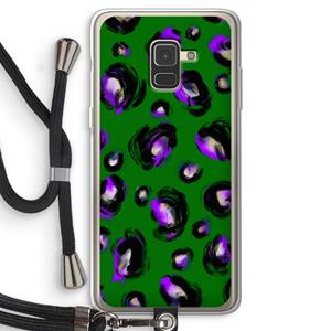 CaseCompany Green Cheetah: Samsung Galaxy A8 (2018) Transparant Hoesje met koord