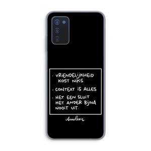 CaseCompany Mijn Motto's: Samsung Galaxy A03s Transparant Hoesje