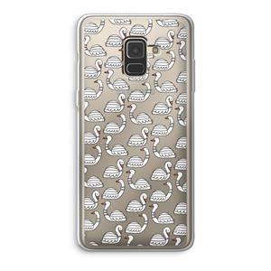CaseCompany Zwanen: Samsung Galaxy A8 (2018) Transparant Hoesje