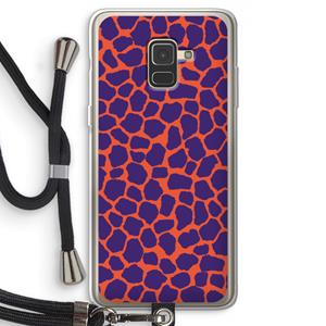CaseCompany Purple Giraffe: Samsung Galaxy A8 (2018) Transparant Hoesje met koord