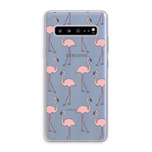 CaseCompany Anything Flamingoes: Samsung Galaxy S10 5G Transparant Hoesje