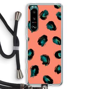 CaseCompany Pink Cheetah: Sony Xperia 5 III Transparant Hoesje met koord