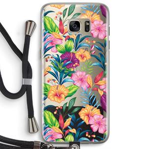 CaseCompany Tropisch 2: Samsung Galaxy S7 Edge Transparant Hoesje met koord