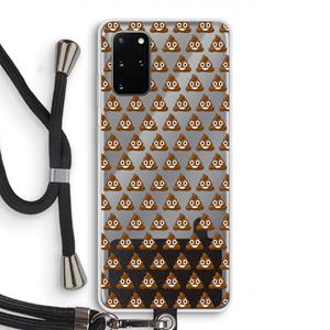 CaseCompany Poop emoji: Samsung Galaxy S20 Plus Transparant Hoesje met koord