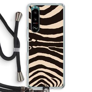 CaseCompany Arizona Zebra: Sony Xperia 5 III Transparant Hoesje met koord