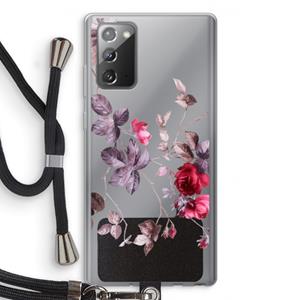 CaseCompany Mooie bloemen: Samsung Galaxy Note 20 / Note 20 5G Transparant Hoesje met koord