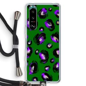 CaseCompany Green Cheetah: Sony Xperia 5 III Transparant Hoesje met koord