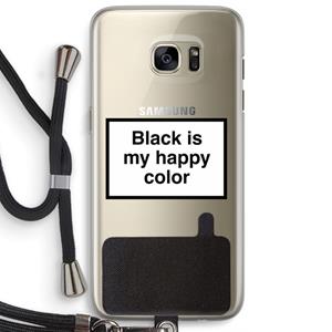 CaseCompany Black is my happy color: Samsung Galaxy S7 Edge Transparant Hoesje met koord