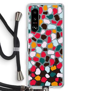 CaseCompany Colored Giraffe: Sony Xperia 5 III Transparant Hoesje met koord