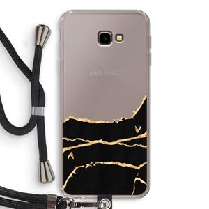 CaseCompany Gouden marmer: Samsung Galaxy J4 Plus Transparant Hoesje met koord