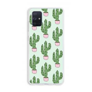 CaseCompany Cactus Lover: Galaxy A71 Transparant Hoesje