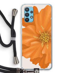 CaseCompany Orange Ellila flower: Samsung Galaxy A32 4G Transparant Hoesje met koord